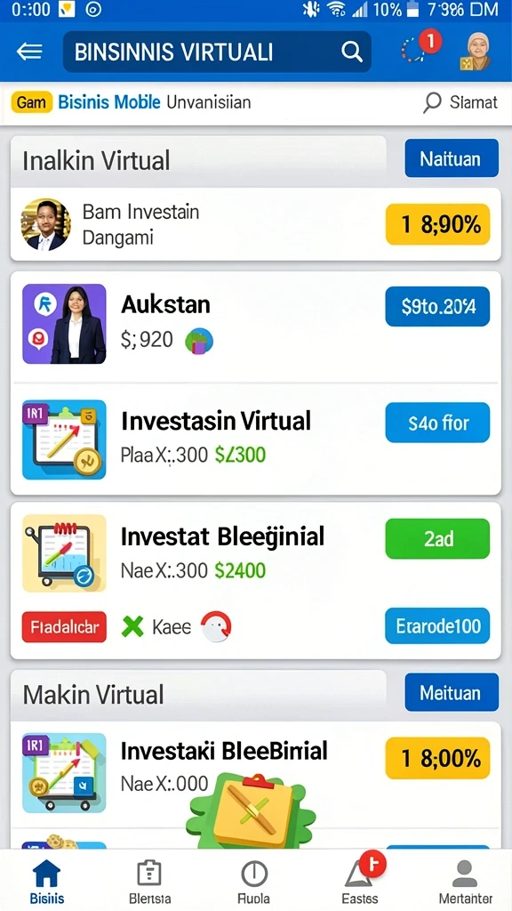 Grafis warna-warni yang memikat.