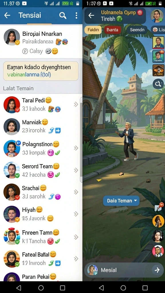 Gambar ini menangkap momen kolaborasi antara pemain dalam misi kelompok.