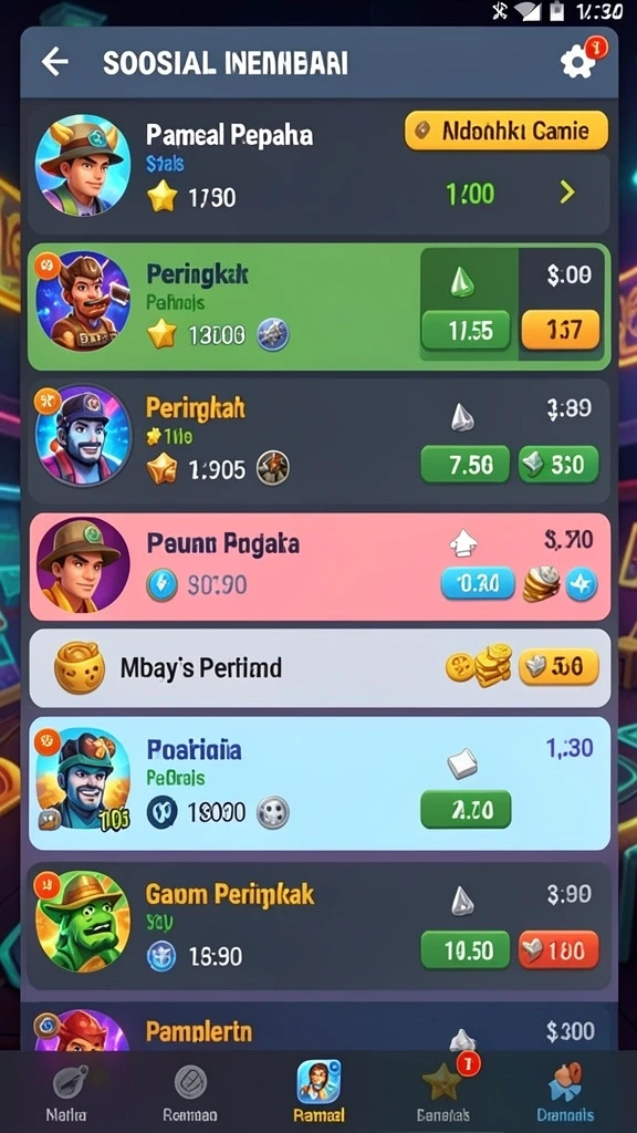 Fitur komunitas untuk berinteraksi dengan pemain lain.