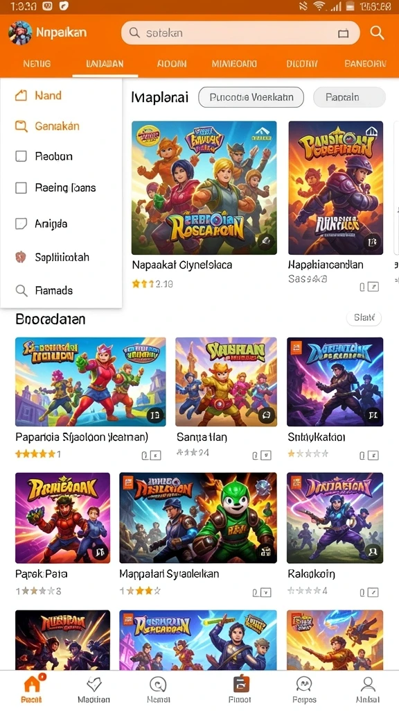 Tangkapan layar menunjukkan berbagai karakter unik yang dapat dipilih.