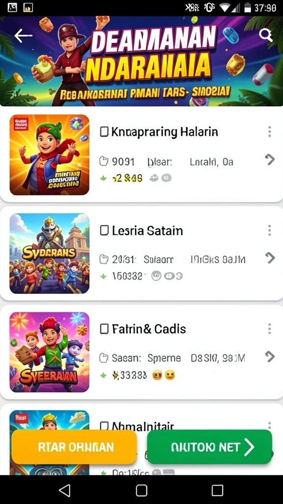 Screenshot menunjukkan karakter utama dalam aksi petualangan.