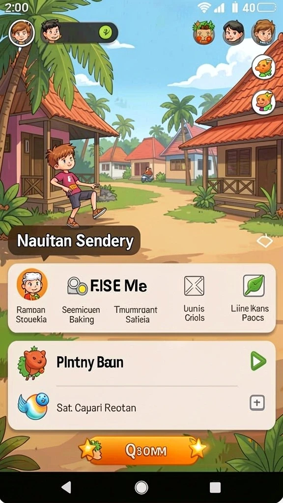 Fitur interaksi sosial dengan pemain lain.