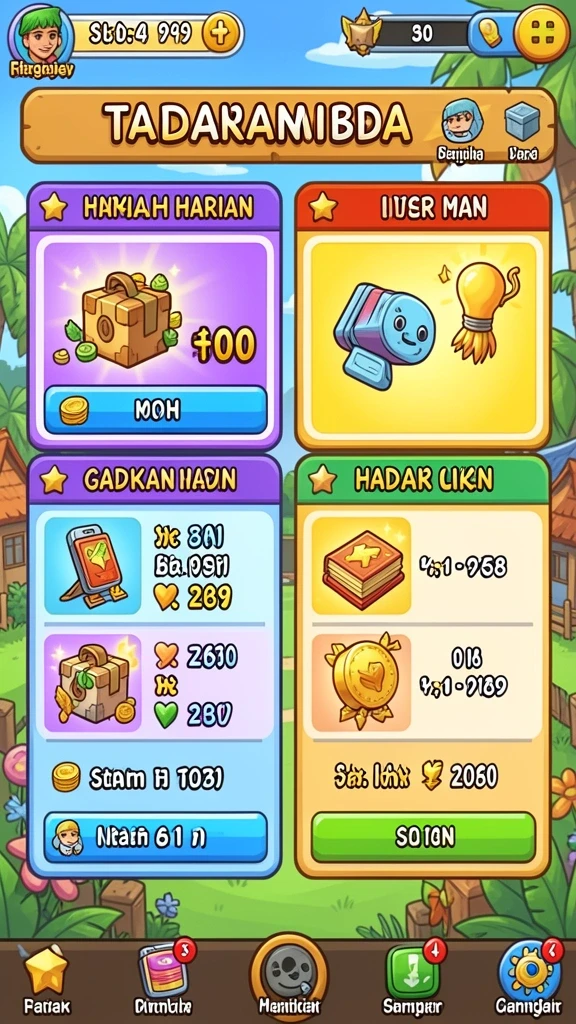 Tantangan seru di setiap level permainan.