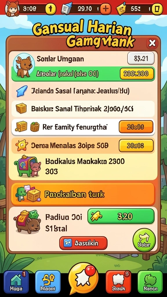 Desain karakter yang menarik dan berwarna-warni.